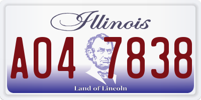 IL license plate A047838