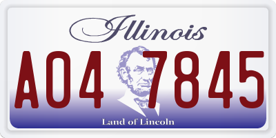 IL license plate A047845