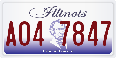 IL license plate A047847