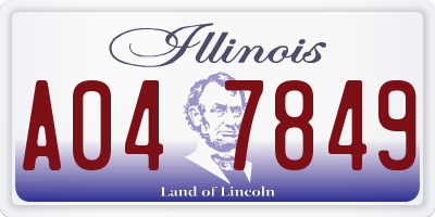 IL license plate A047849