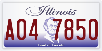 IL license plate A047850