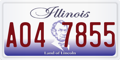 IL license plate A047855