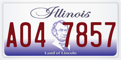 IL license plate A047857