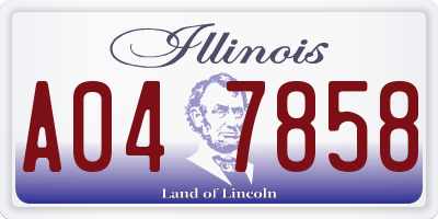 IL license plate A047858