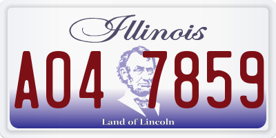 IL license plate A047859