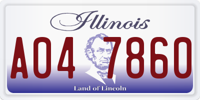 IL license plate A047860