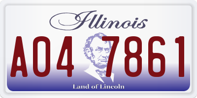 IL license plate A047861