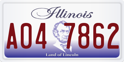 IL license plate A047862