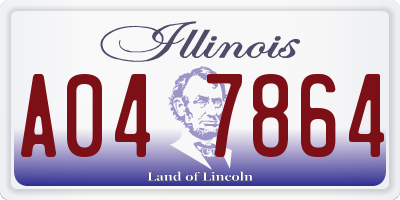 IL license plate A047864