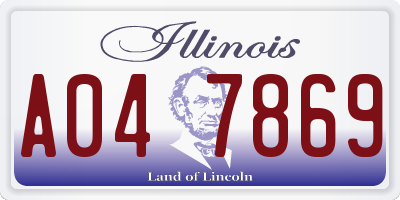 IL license plate A047869