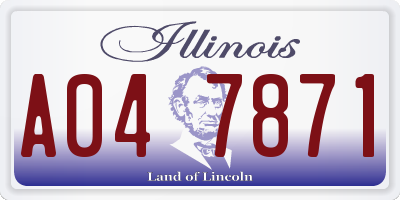 IL license plate A047871