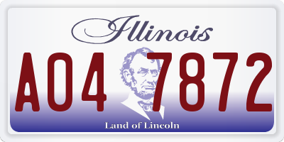 IL license plate A047872