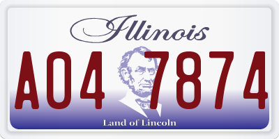 IL license plate A047874