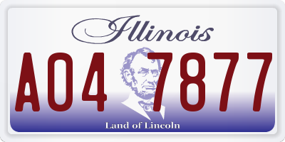 IL license plate A047877