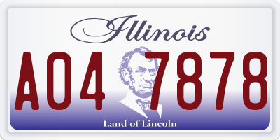 IL license plate A047878