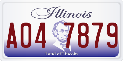 IL license plate A047879