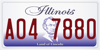 IL license plate A047880