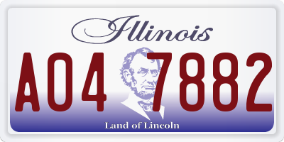 IL license plate A047882