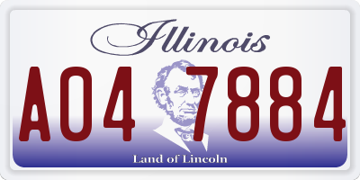IL license plate A047884