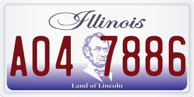 IL license plate A047886