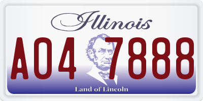 IL license plate A047888
