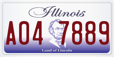 IL license plate A047889