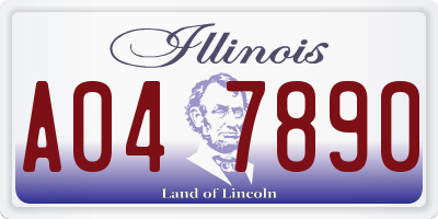 IL license plate A047890