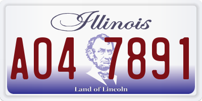 IL license plate A047891