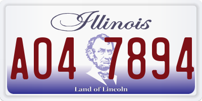 IL license plate A047894
