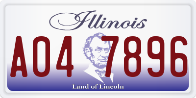 IL license plate A047896