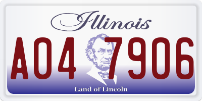 IL license plate A047906
