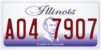 IL license plate A047907