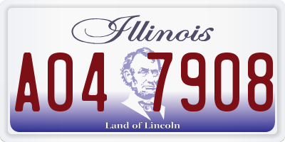 IL license plate A047908