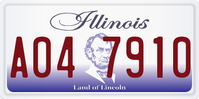 IL license plate A047910