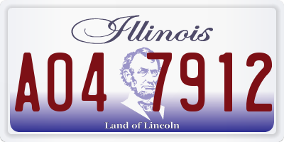 IL license plate A047912