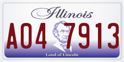 IL license plate A047913