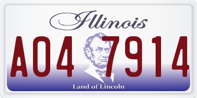 IL license plate A047914