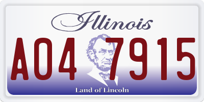 IL license plate A047915