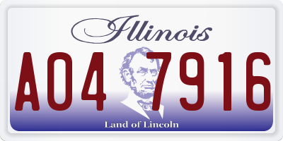 IL license plate A047916
