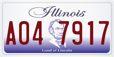 IL license plate A047917