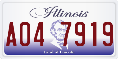 IL license plate A047919