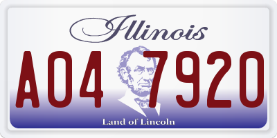 IL license plate A047920