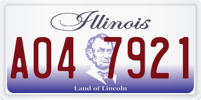 IL license plate A047921