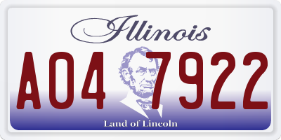IL license plate A047922