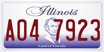 IL license plate A047923