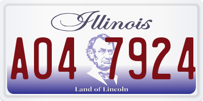 IL license plate A047924