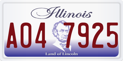 IL license plate A047925