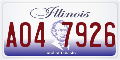 IL license plate A047926