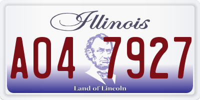 IL license plate A047927