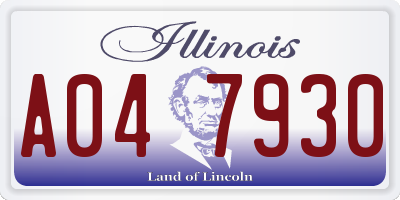 IL license plate A047930